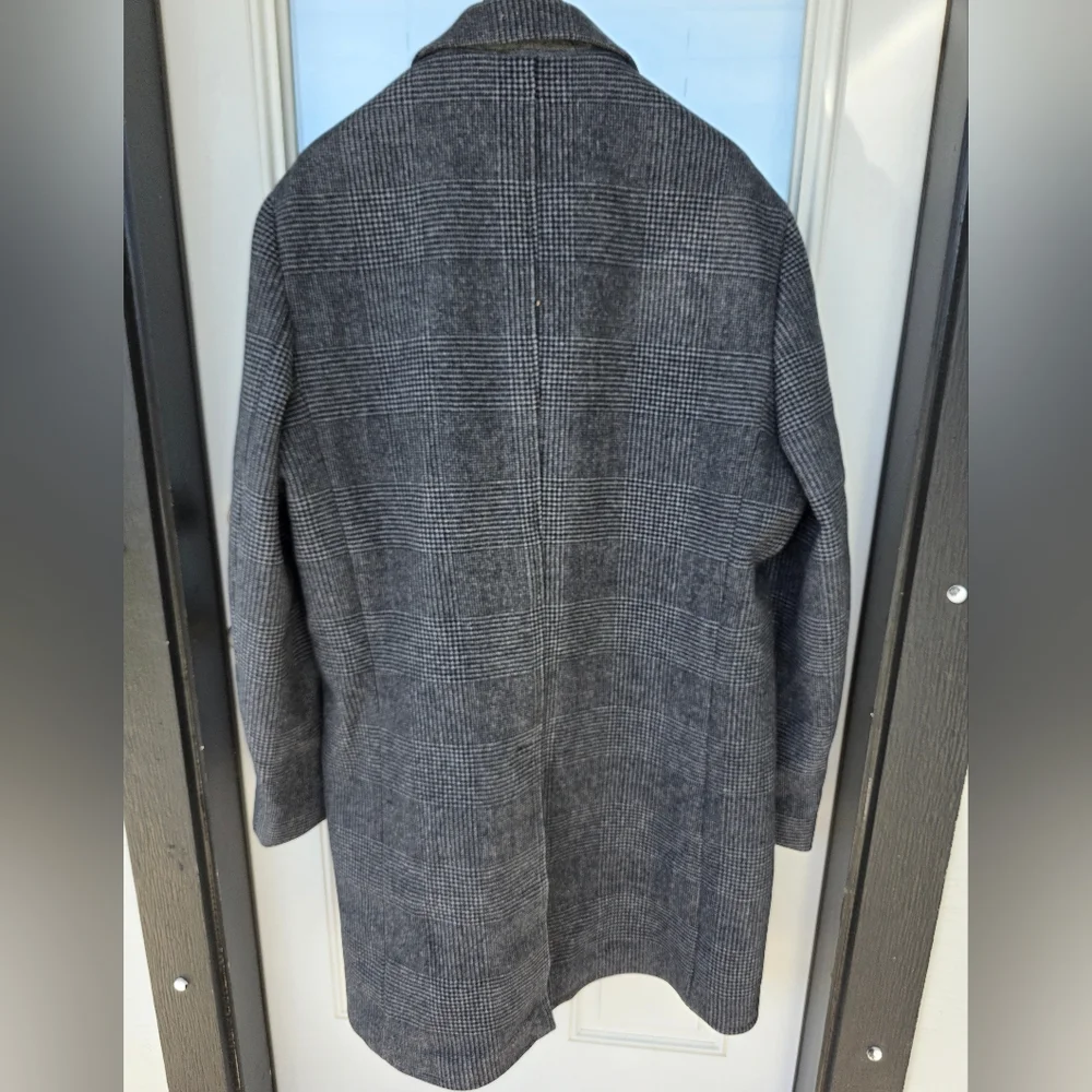 $495 B by Brooks Brothers Men's Plaid Wool Double-Face Overcoat Jacket Size 52L - Picture 7 of 13
